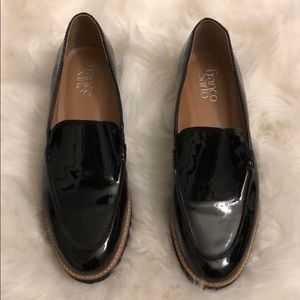 Franco Sarto black gloss loafers